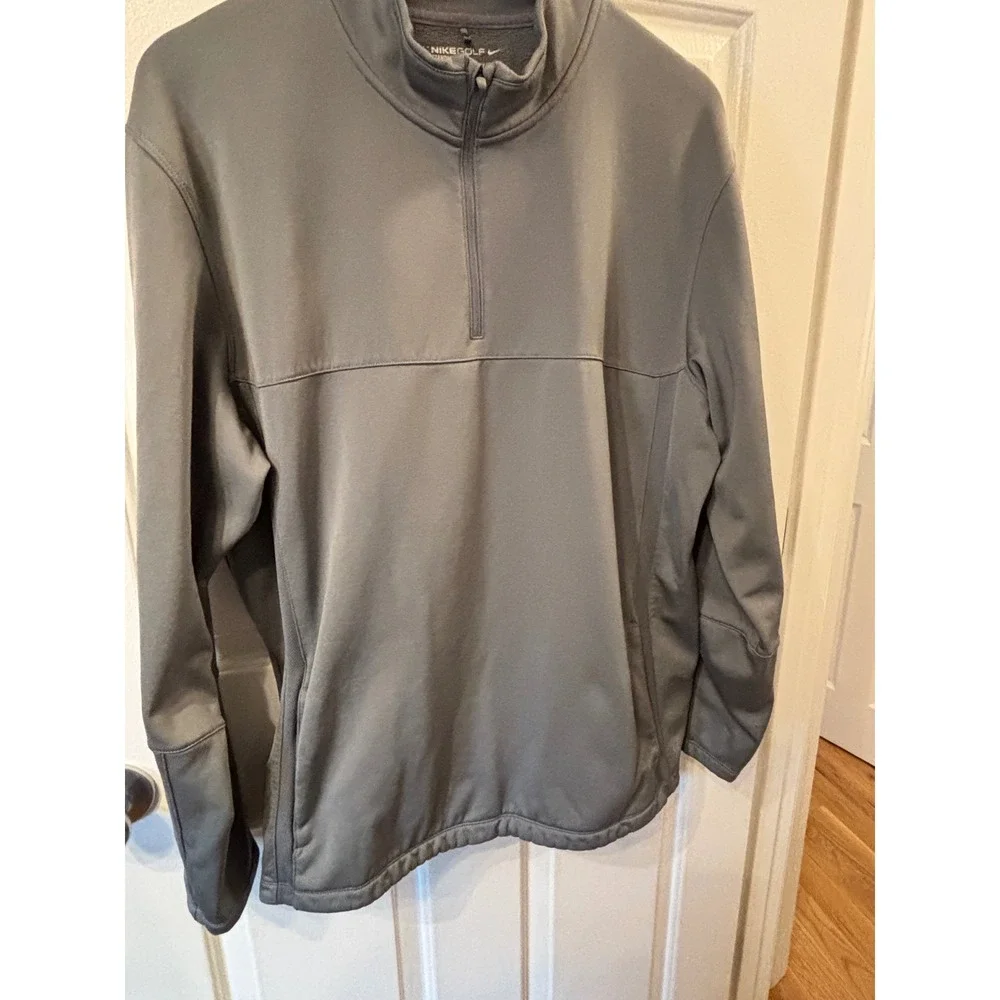 Nike Golf Mens Gray Therma-FIT Quarter Zip Pullover Standard Fit Sweatshirt~XL